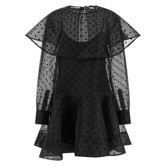 Ganni Black Recycled Polyester Short Dress