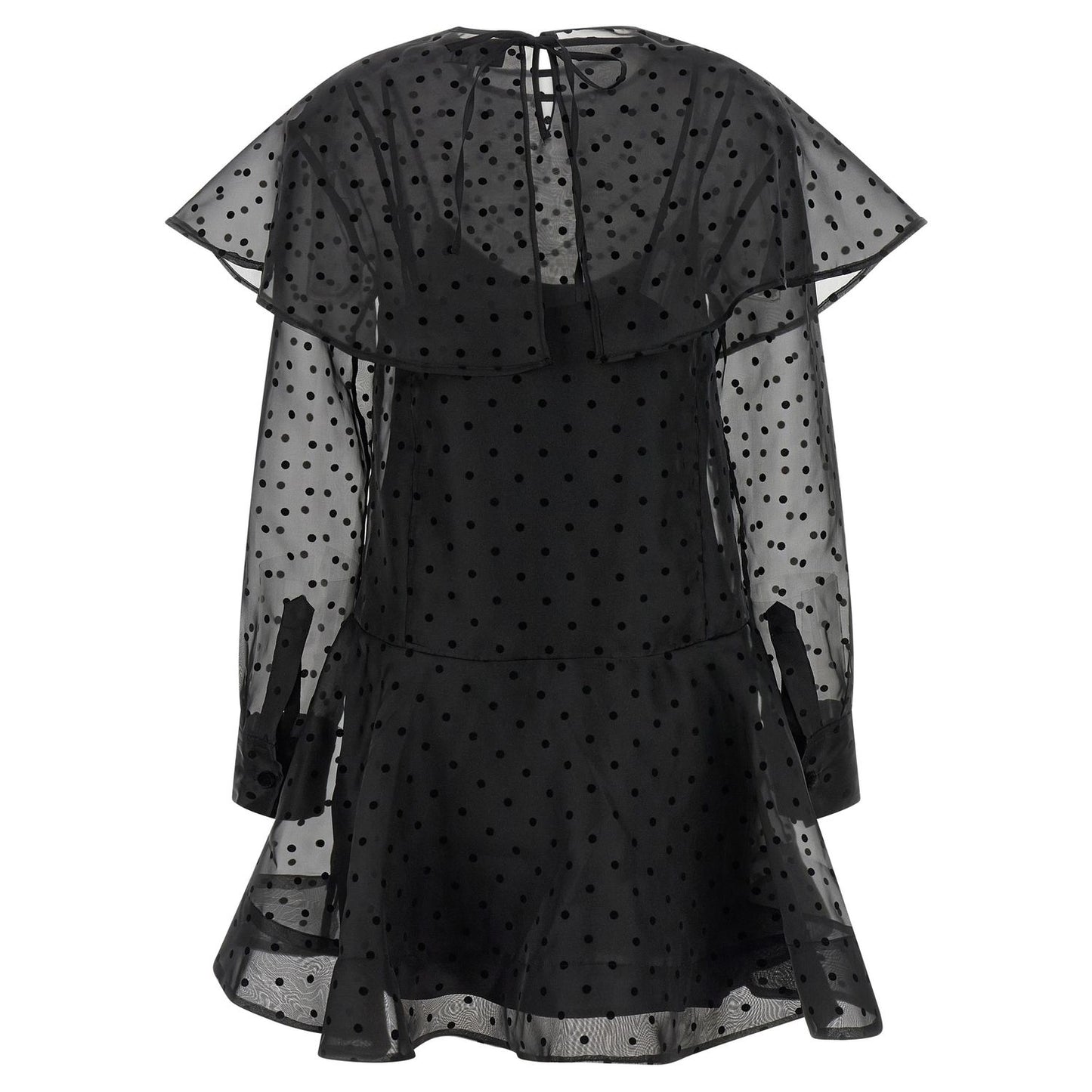 Ganni Black Recycled Polyester Short Dress