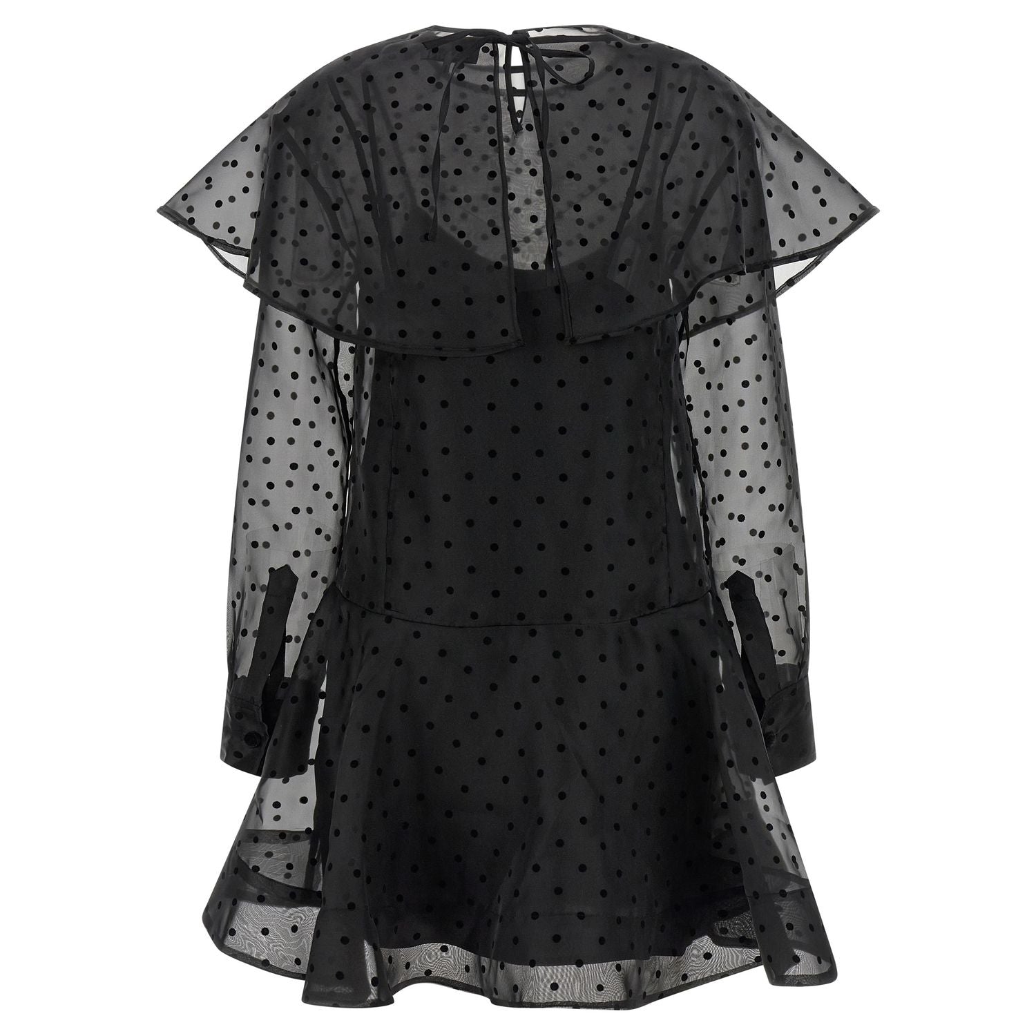 Ganni Black Recycled Polyester Short Dress