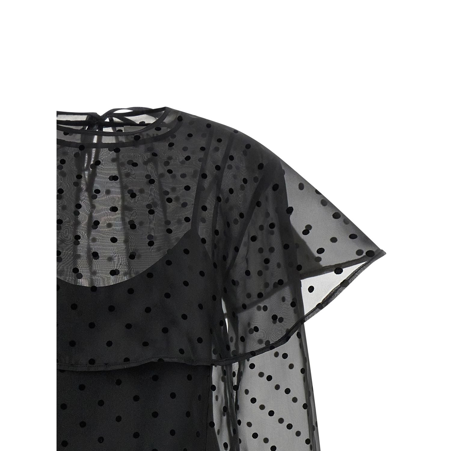 Ganni Black Recycled Polyester Short Dress