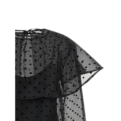 Ganni Black Recycled Polyester Short Dress