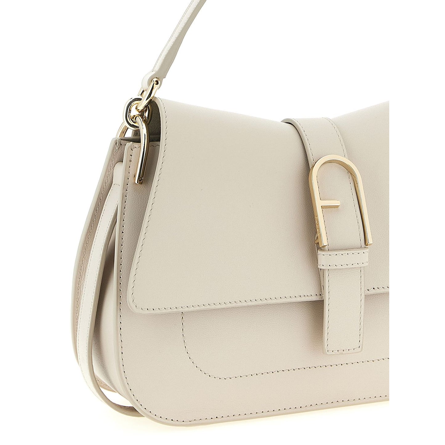 Furla Beige Calfskin Shoulder Bag