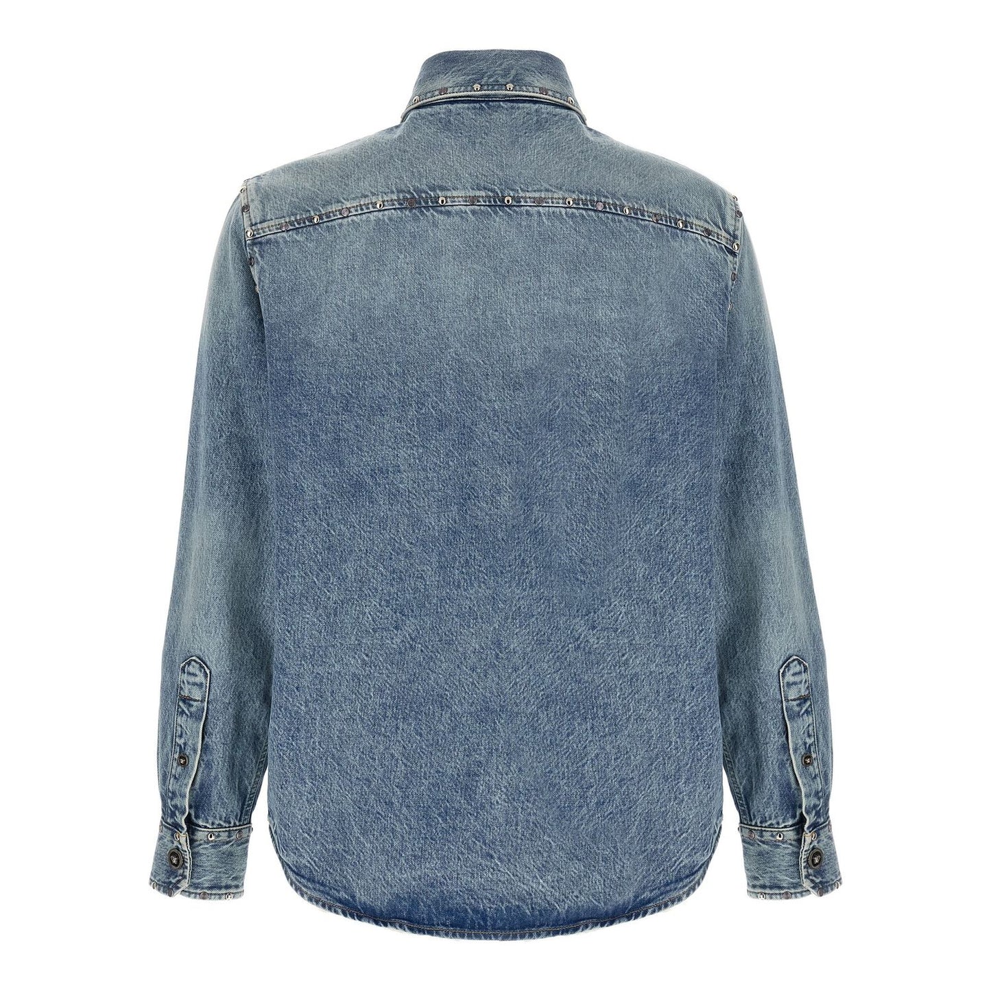 Versace Blue Cotton Blouse