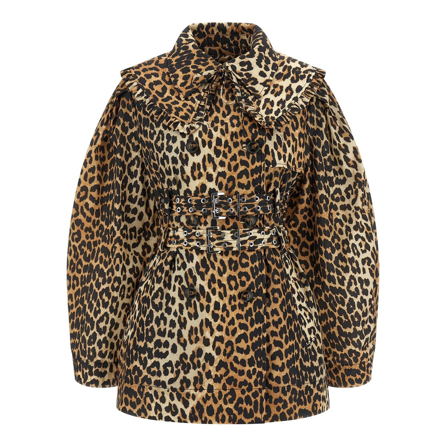 Ganni Brown Recycled Polyamide Coat