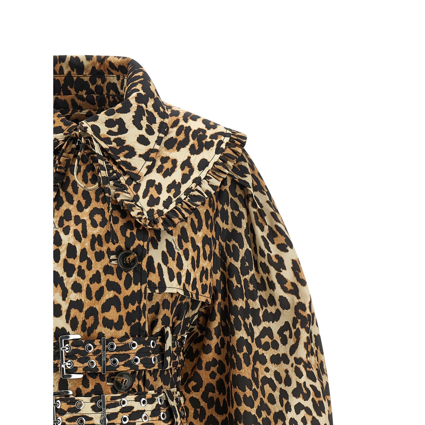 Ganni Brown Recycled Polyamide Coat
