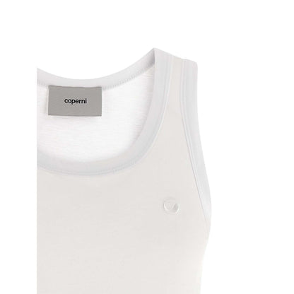 Coperni White Cotton Sleeveles T-Shirt