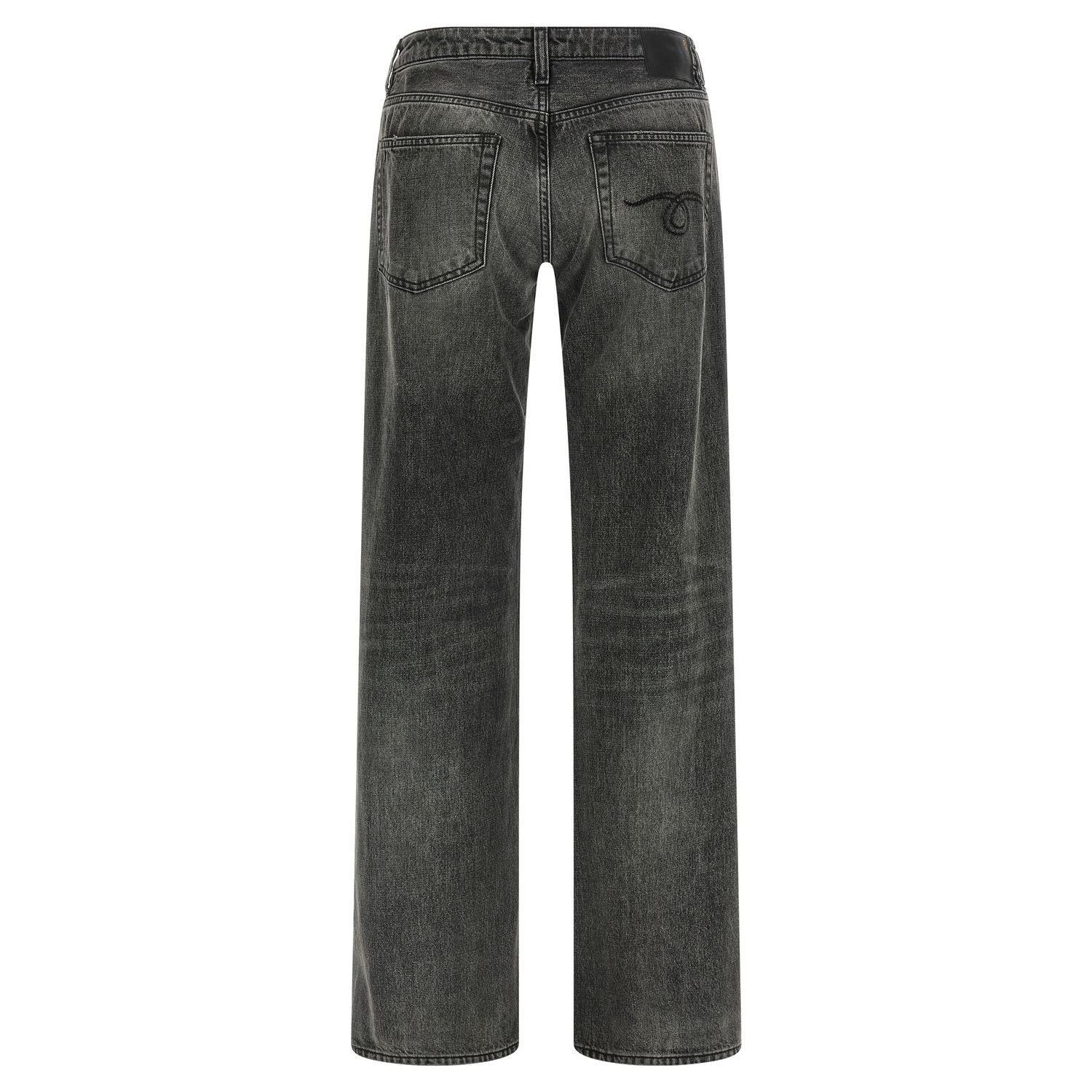 R13 Gray Cotton Straight-Leg Jeans