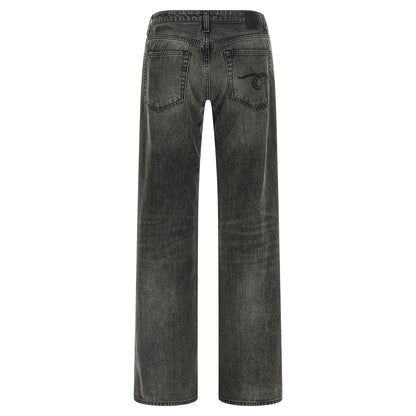 R13 Gray Cotton Straight-Leg Jeans