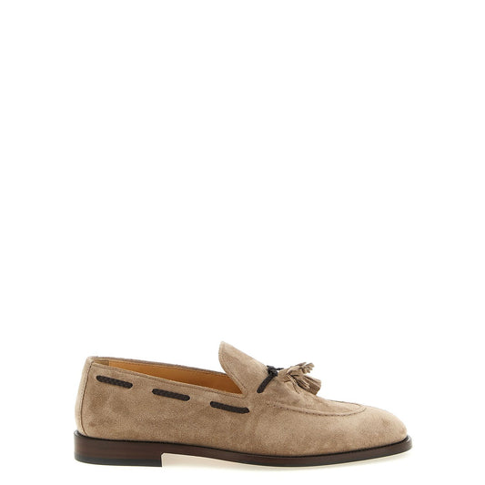 Brunello Cucinelli Brown Calfskin Slip-On Loafers