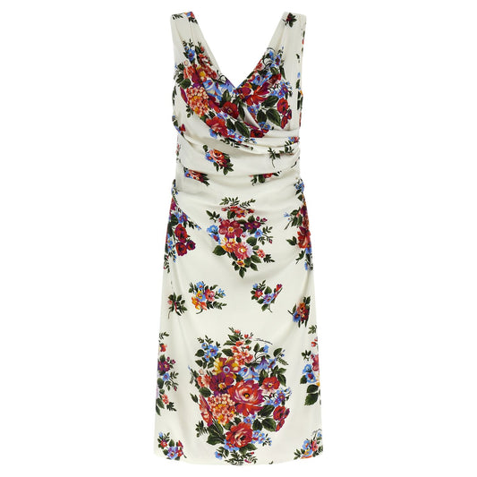 Dolce & Gabbana White Viscose Midi Dress