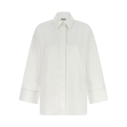 Alberto Biani White Cotton Blouse