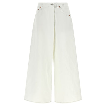 R13 White Cotton Jeans Denim
