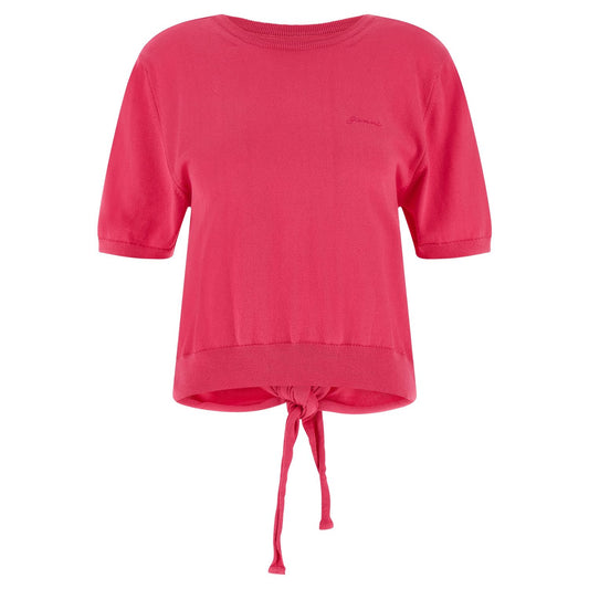 Ganni Fuchsia Organic Cotton Cardigan