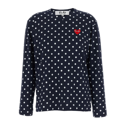 Comme Des Garçons Play Blue Cotton Long Sleeve T-Shirt