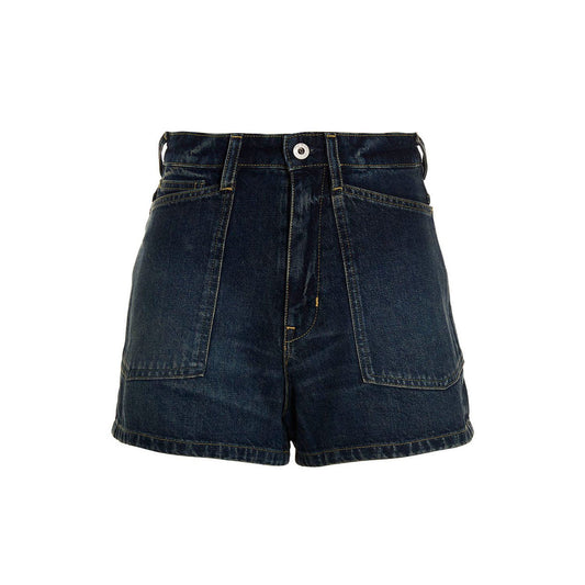 Kenzo Blue Cotton Bermuda Shorts