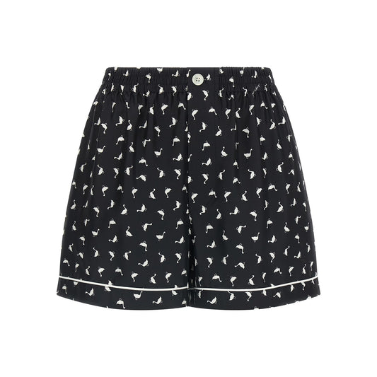 Moschino Bicolor Silk Bermuda Shorts