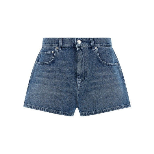 Moschino Blue Cotton Bermuda Shorts