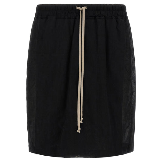 Rick Owens Black Cotton Bermuda Shorts
