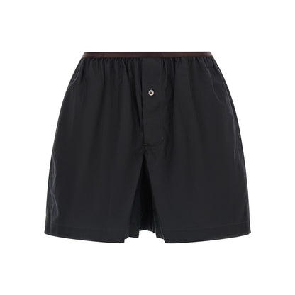 Lemaire Gray Cotton Bermuda Shorts
