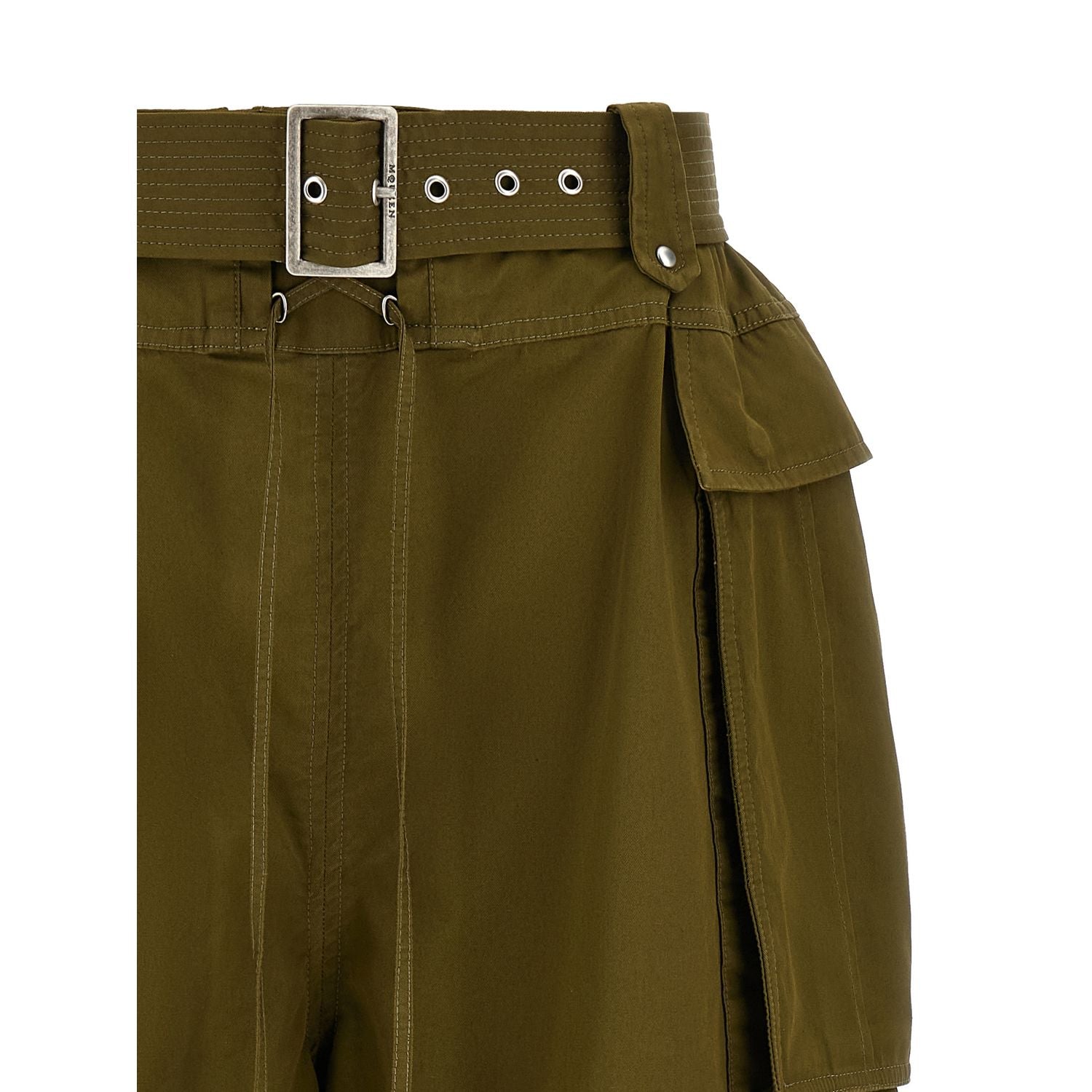 Alexander McQueen Bicolor Cotton Bermuda Shorts