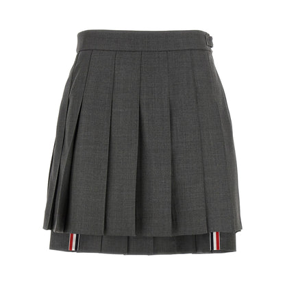 Thom Browne Gray Wool Long Skirt