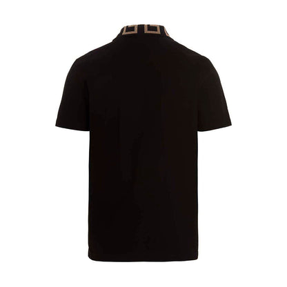 Versace Black Cotton Polo Shirt