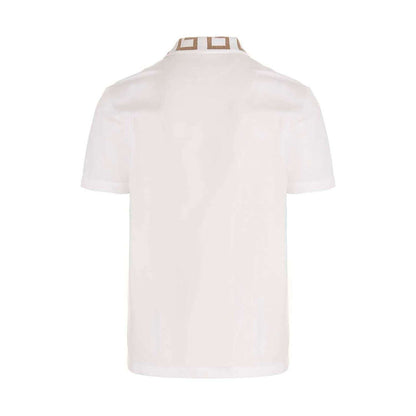 Versace White Cotton Polo Shirt