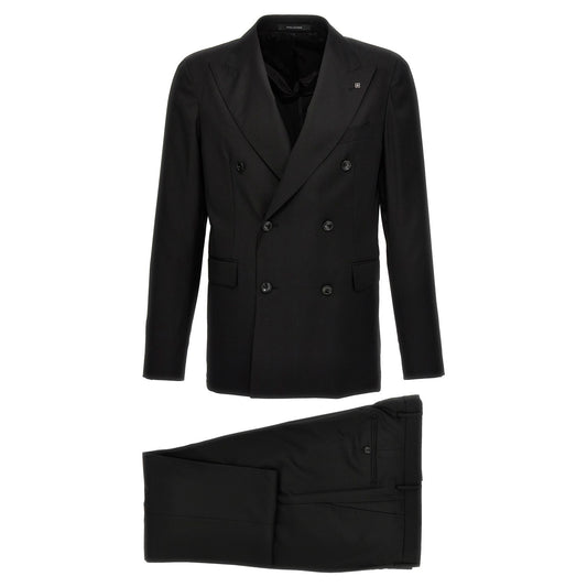 Tagliatore Black Virgin Wool Two-Piece Suit