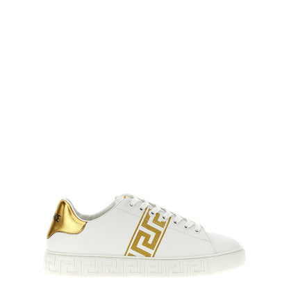 Versace Gold Polyamide Low Top Sneakers