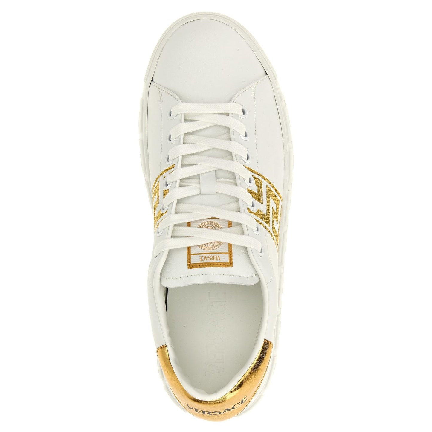 Versace Gold Polyamide Low Top Sneakers