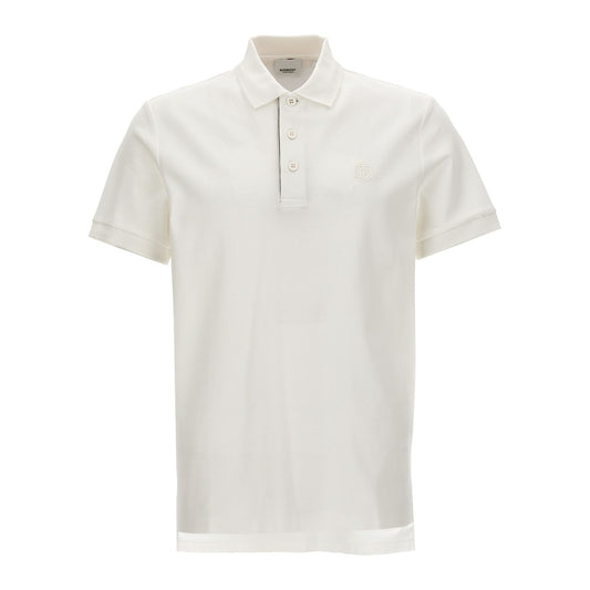 Burberry White Cotton Polo Shirt