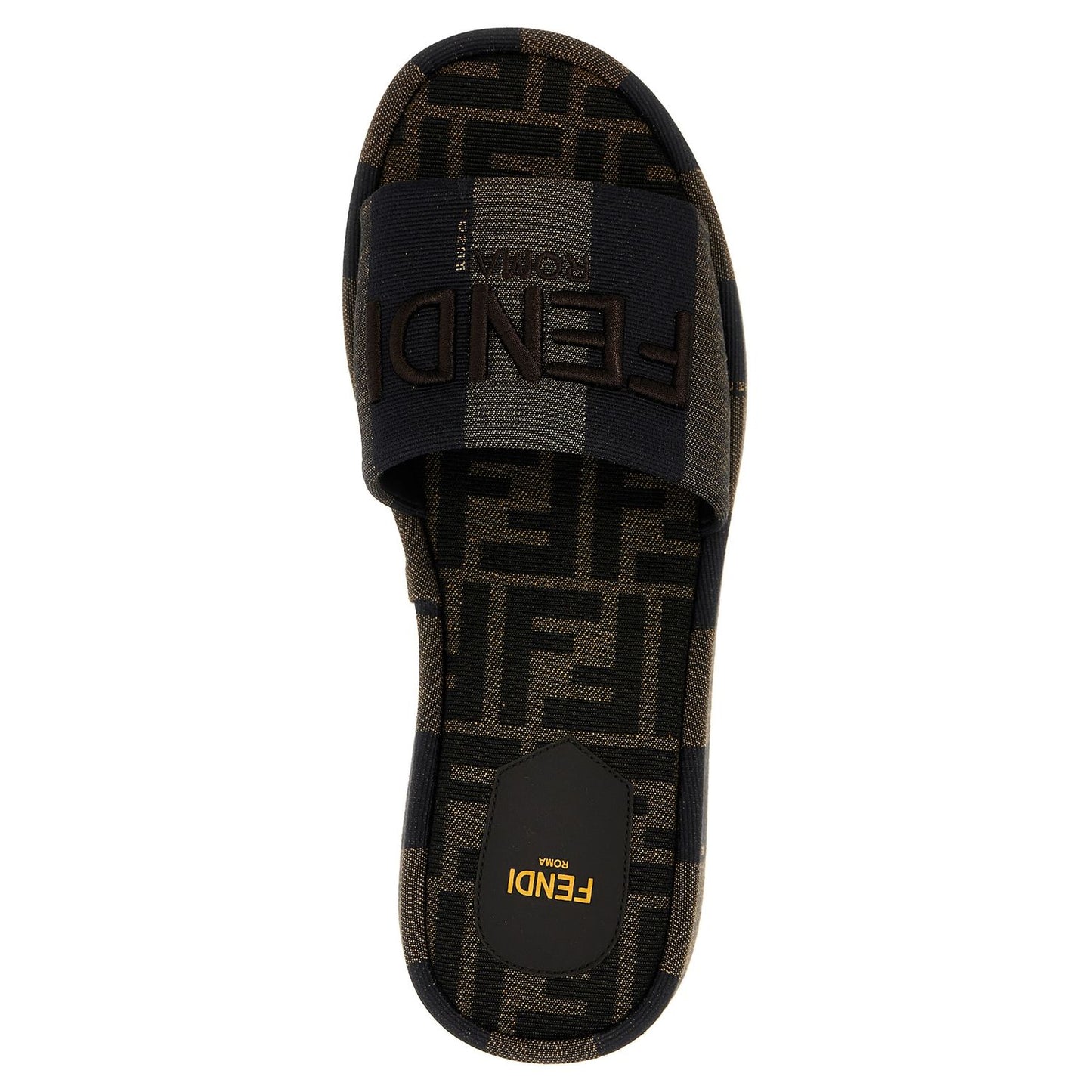 Fendi Brown Cotton Slides