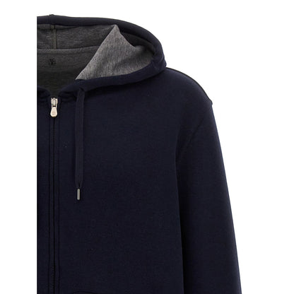 Brunello Cucinelli Blue Cotton Sweatshirt