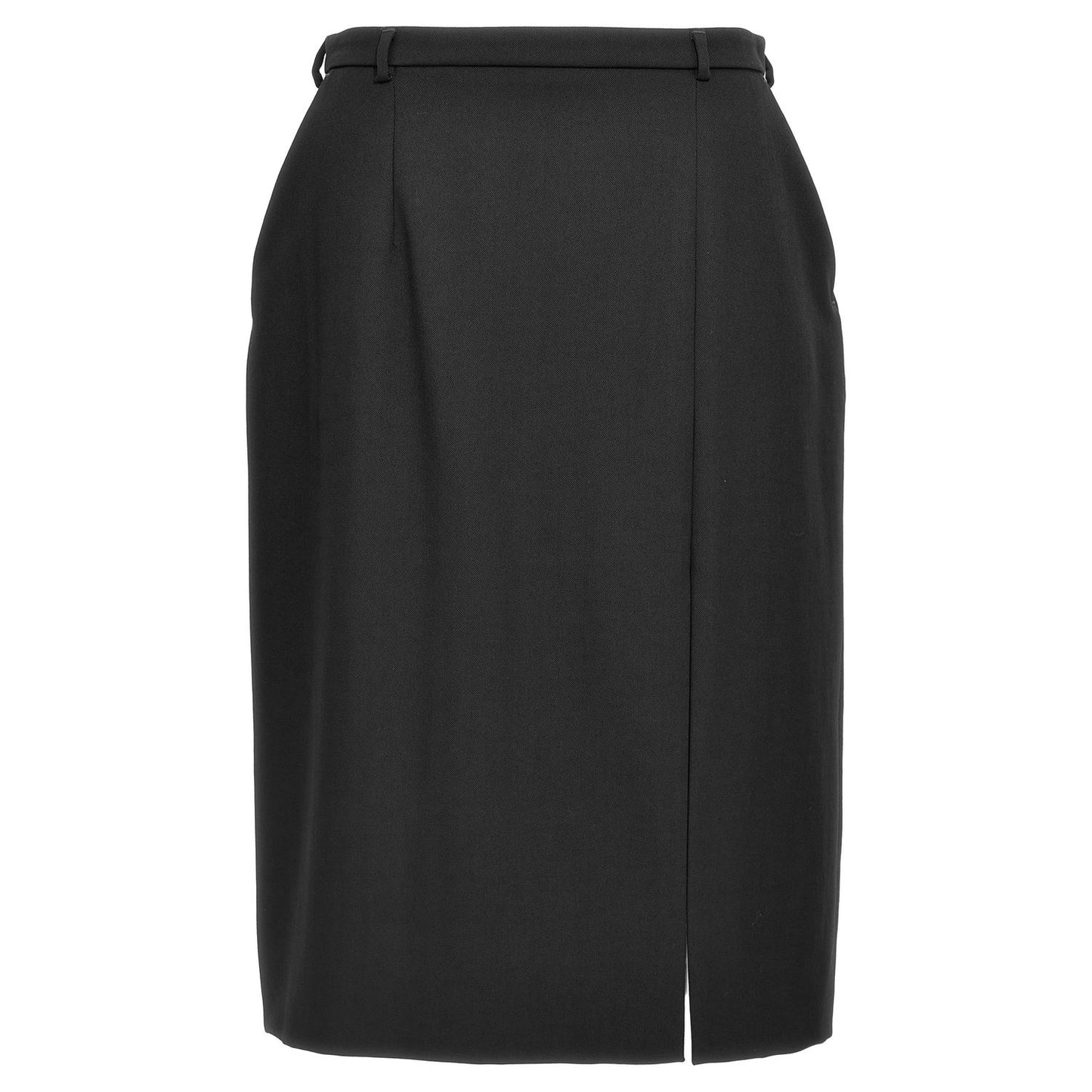 Dolce & Gabbana Black Virgin Wool Midi Skirt