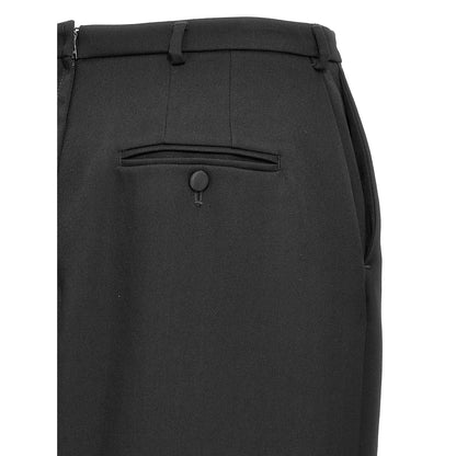 Dolce & Gabbana Black Virgin Wool Midi Skirt