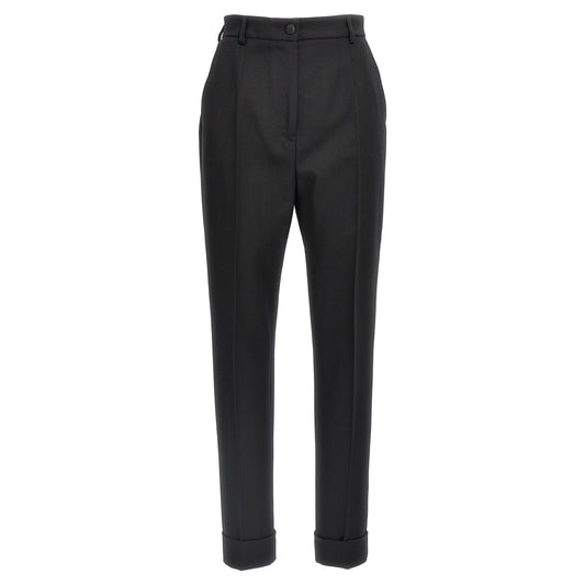 Dolce & Gabbana Black Virgin Wool Dress Pants