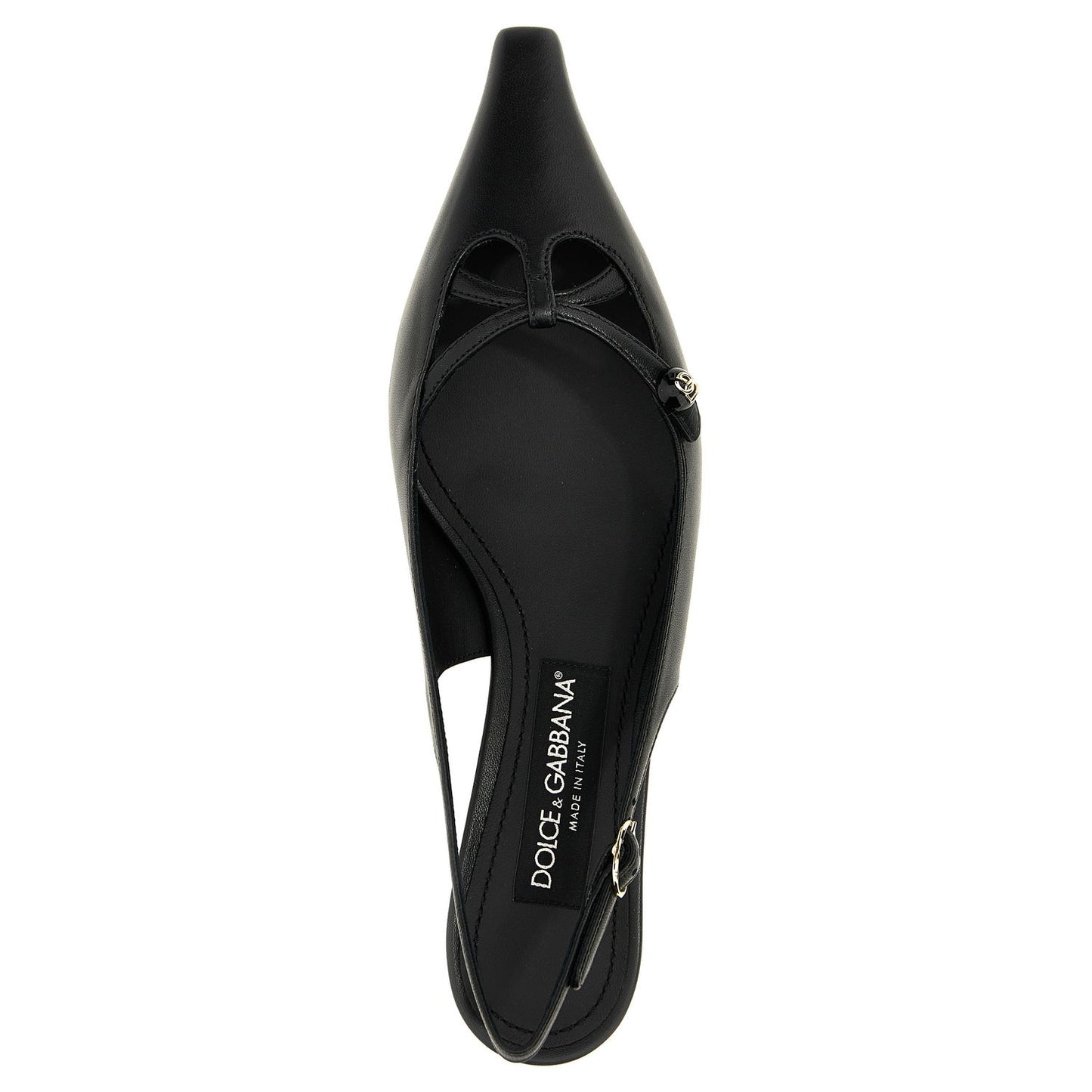Dolce & Gabbana Black Lamb Leather Mid Heel Pumps