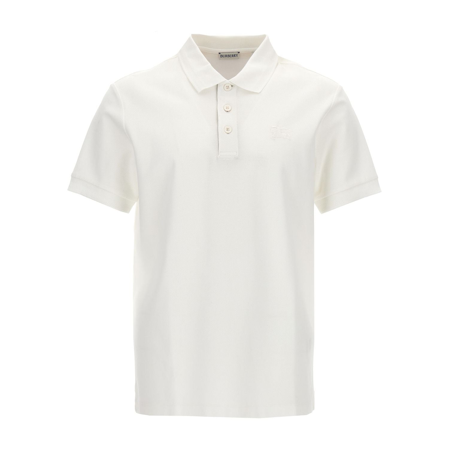 Burberry White Cotton Polo Shirt