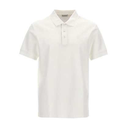 Burberry White Cotton Polo Shirt