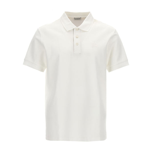 Burberry White Cotton Polo Shirt