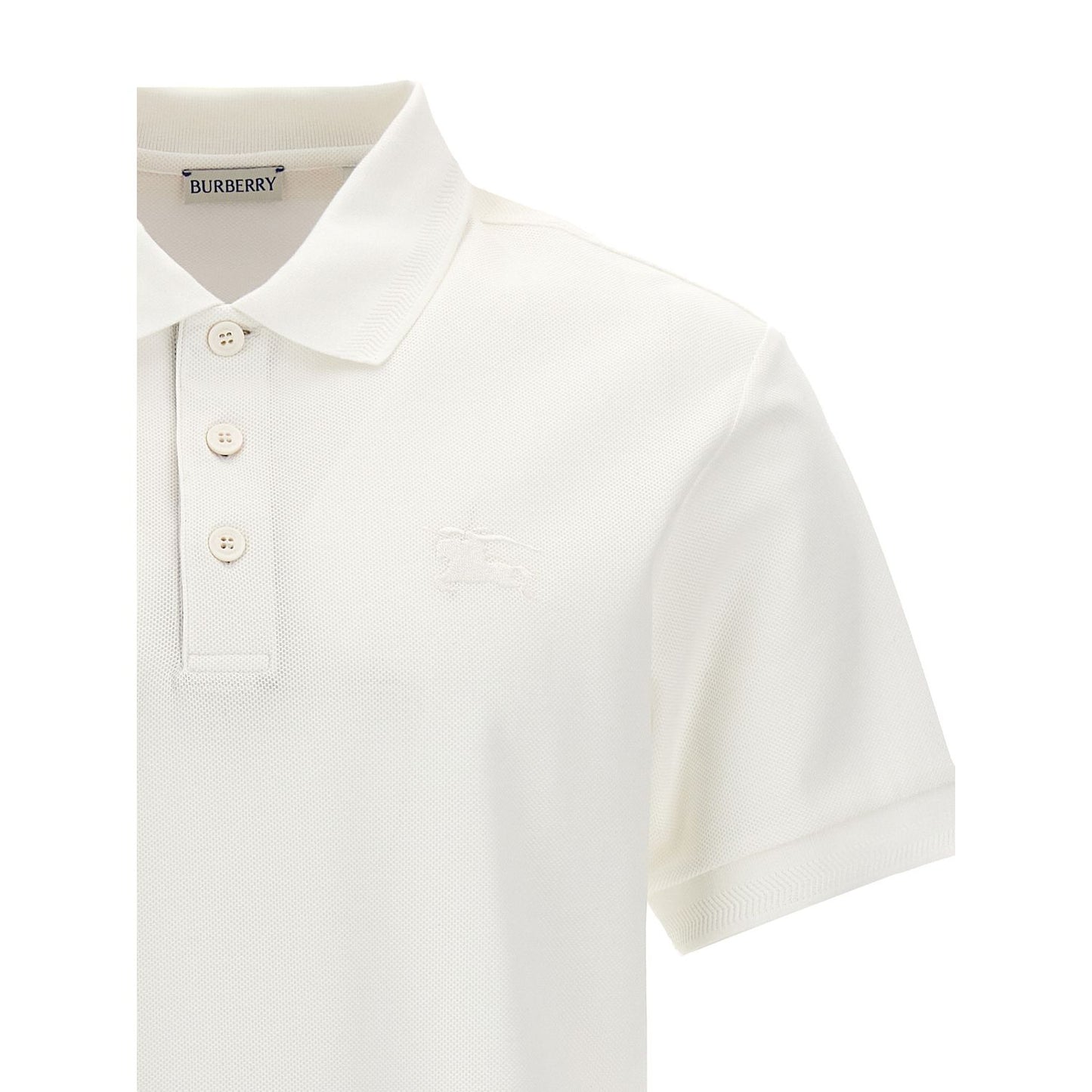 Burberry White Cotton Polo Shirt