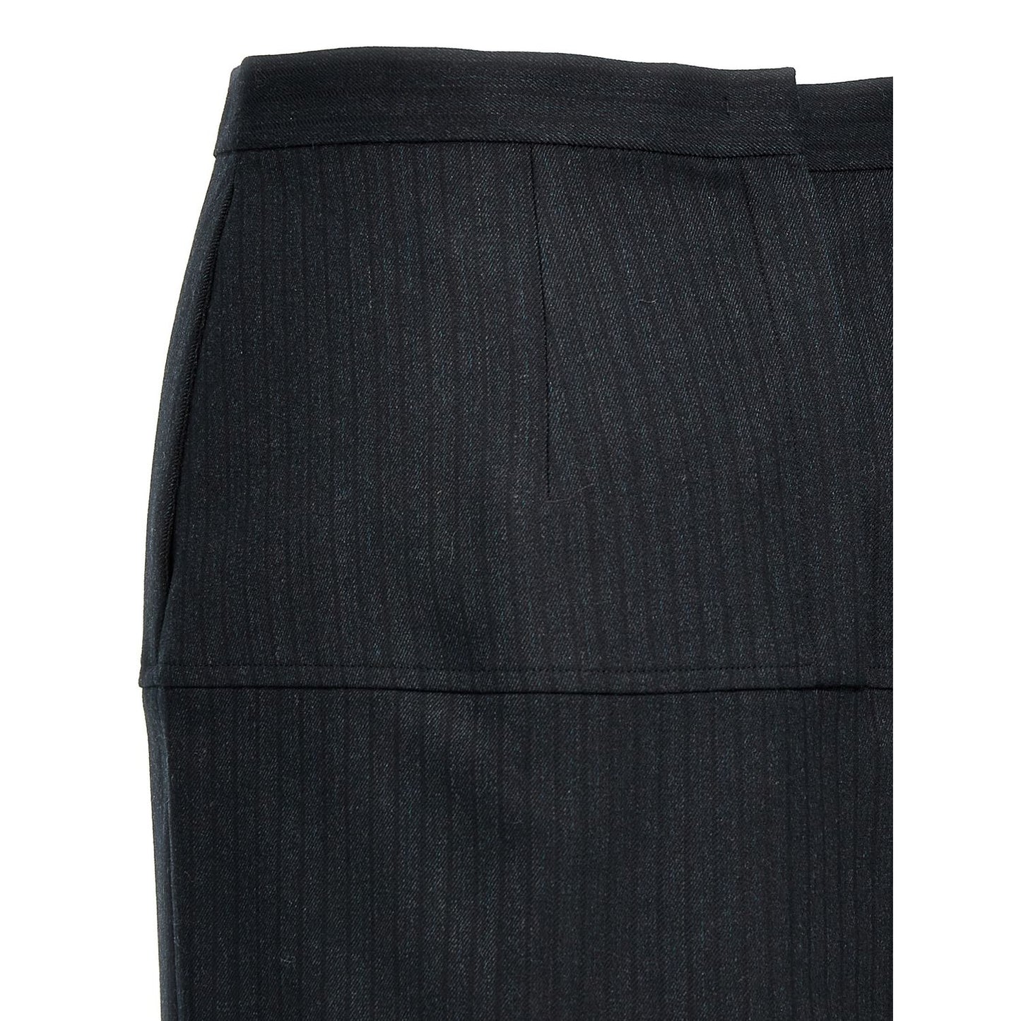 Fendi Gray Virgin Wool Midi Skirt