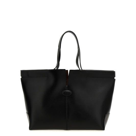Tod's Black Calfskin Tote Bag
