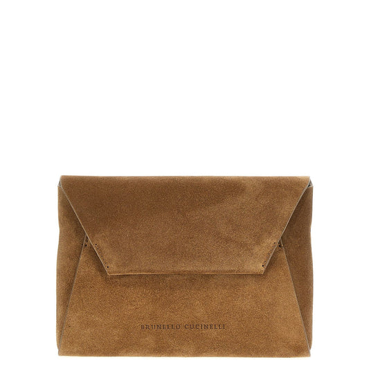 Brunello Cucinelli Brown Calfskin Clutch Bag
