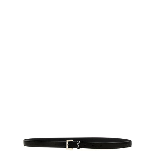Saint Laurent Black Leather Regular Belt