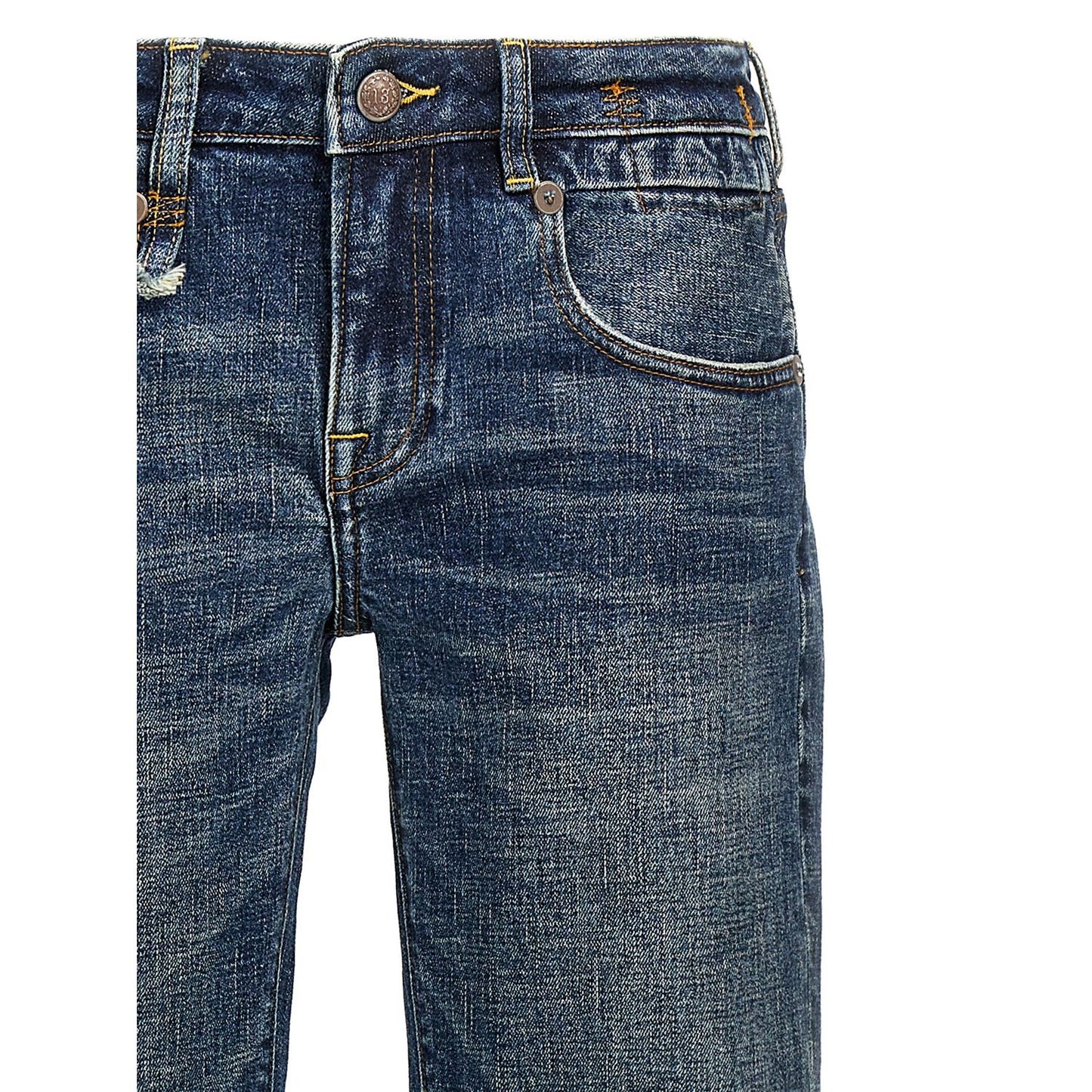 R13 Blue Cotton Flared Jeans