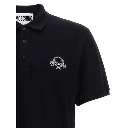 Moschino Black Cotton Polo Shirt