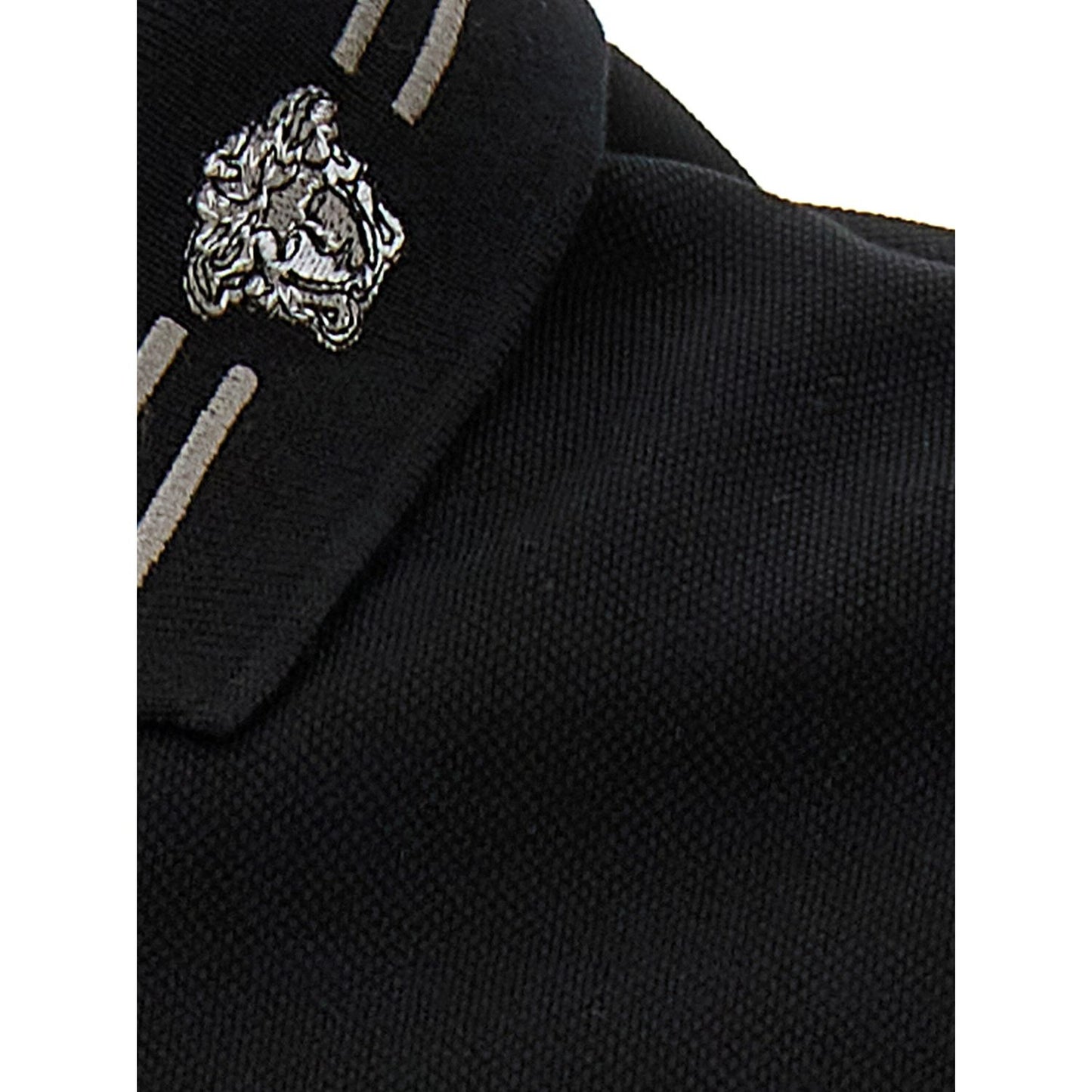 Versace Black Cotton Polo Shirt