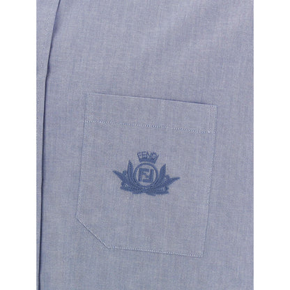 Fendi Blue Cotton Blouse