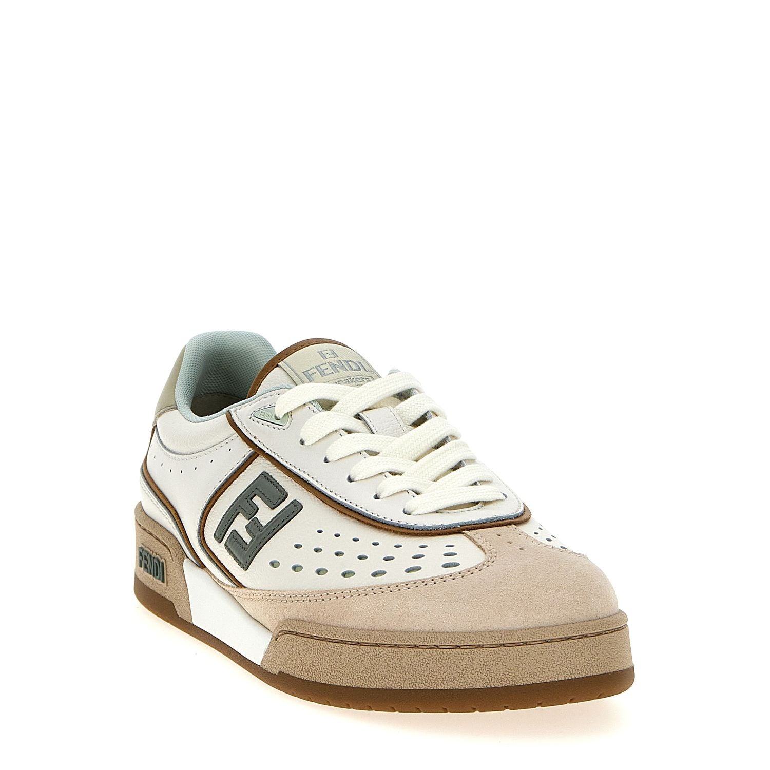 Fendi Beige Leather Sneakers